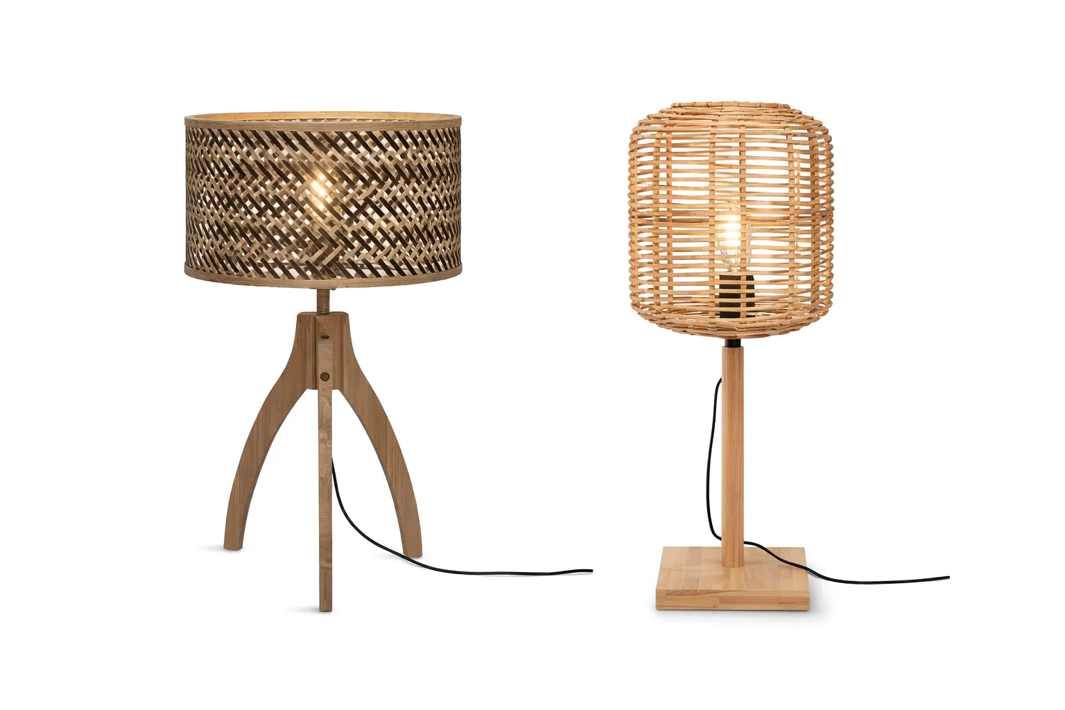 Lampes de table bambou