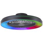 Brilliant Mazzaro Ventilateur Plastique Noir 54W 6800lm - 830-865 CCT+RGB | 576 - Télécommande Dimmable