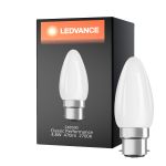 Ledvance Classic Performance LED Ampoule B22d Bougie Filament Dépolie 4.8W 470lm - 827 Blanc Très Chaud | Dimmable - Équivalent 40W