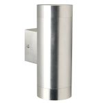 Nordlux Tin Applique Murale Aluminium et Verre Up & Down | 76mm - IP54 - Convient pour 2x GU10