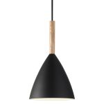 DFTP by Nordlux Pure 20 Suspension Luminaire Métal et Bois Noir | Convient pour E27
