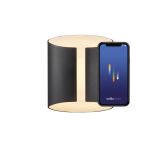 Nordlux Grip Smart LED applique murale Noir 10W 830lm 120D - 827 Blanc Très Chaud | Dimmable – IP54