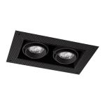 Noxion Encastré Spot sans cadre Pro 2x MR16 inclinable Noir | Diamètre 181x97mm - GU10 Culot