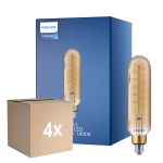 Lot 4x Philips Classic LED E27 Tubular Filament Dorée 7W 470lm - 820 Blanc Très Chaud | Équivalent 40W