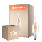 Lot 10x Ledvance Classic LED E14 Bougie Filament Claire 3.4W 470lm - 827 Blanc Très Chaud | Équivalent 40W