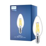 Philips MASTER LED E14 Bougie Filament Claire 2.5W 340lm - 922-927 Dim To Warm | Meilleur Rendu Des Couleurs - Dimmable - Équivalent 25W
