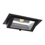 Downlight LED Wallwasher Wally Maxi Noir 46W 6050lm 70x75D - 830 Blanc Chaud - 238x145mm