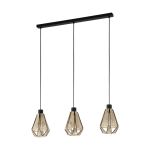 Eglo Suspension Luminaire Adwickle Acier Noir | IP20 - Convient pour 3x E27 