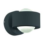 Eglo Applique Murale Ono 2 Aluminium Anthracite Up & Down 2.5W 250lm - 830 Blanc Chaud | IP20 
