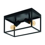 Eglo Plafonnier Silentina Acier Noir | IP20 - Convient pour 2x E27 