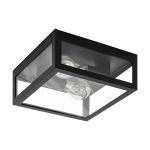 Eglo Mur et Plafonnier Amezola Acier Noir | IP44 - Convient pour 2x E27 