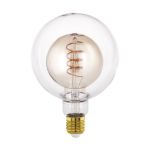 Eglo LED Globe E27 Filament Ambre 4W 200lm - 820 Blanc Très Chaud | Dimmable - Équivalent 25W
