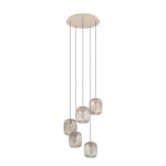 Eglo Suspension Luminaire Romazzina Acier Sablonneux | Convient pour 5x E27