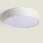 Bright Choice Plafonnier LED Rond Textile Blanc | 500mm - Convient pour 3x E27 – Max 40W