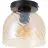 Brilliant Casto Plafonnier Verre Métal Noir Beige | 190mm - Convient pour 1x E27