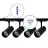 Bright Choice Ensemble complet Rail Monophasé Rail 1 Mètre Noir | incl. 4x Spot + GU10 2700K 3W Dimmable + Embout, Connecteur d’Alimentation