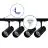 Bright Choice Ensemble complet Rail Monophasé Rail L 1 x 1 Mètre Noir | incl. 4x Spot + GU10 2700K 3W Dimmable + Embout, Connecteur d’Alimentation et L -Connecteur