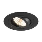 SLV New Tria 75 Spot Aluminium Noir Rond 8.3W 705lm 38D - 927 Blanc Très Chaud | Diamètre 75mm -  Meilleur Rendu Des Couleurs - Dimmable 