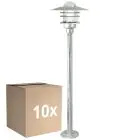 Lot 10x Nordlux Agger Lampadaire extérieur Métal Brushed Aluminium | Convient pour 1x E27 