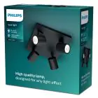 Philips Runner Spot LED Métal Noir | Convient pour 4x GU10