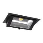 Downlight LED Wallwasher Wally Maxi Noir 46W 6050lm 70x75D - 830 Blanc Chaud - 238x145mm