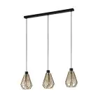 Eglo Suspension Luminaire Adwickle Acier Noir | IP20 - Convient pour 3x E27 